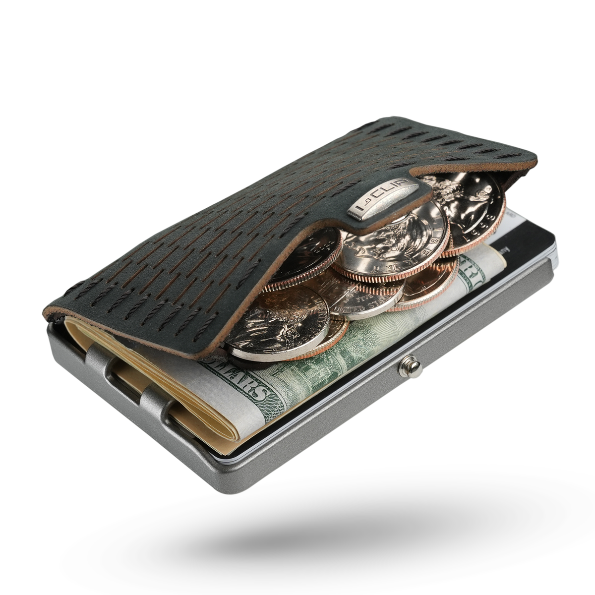 I-CLIP Original Silver with Coin Pouch Black