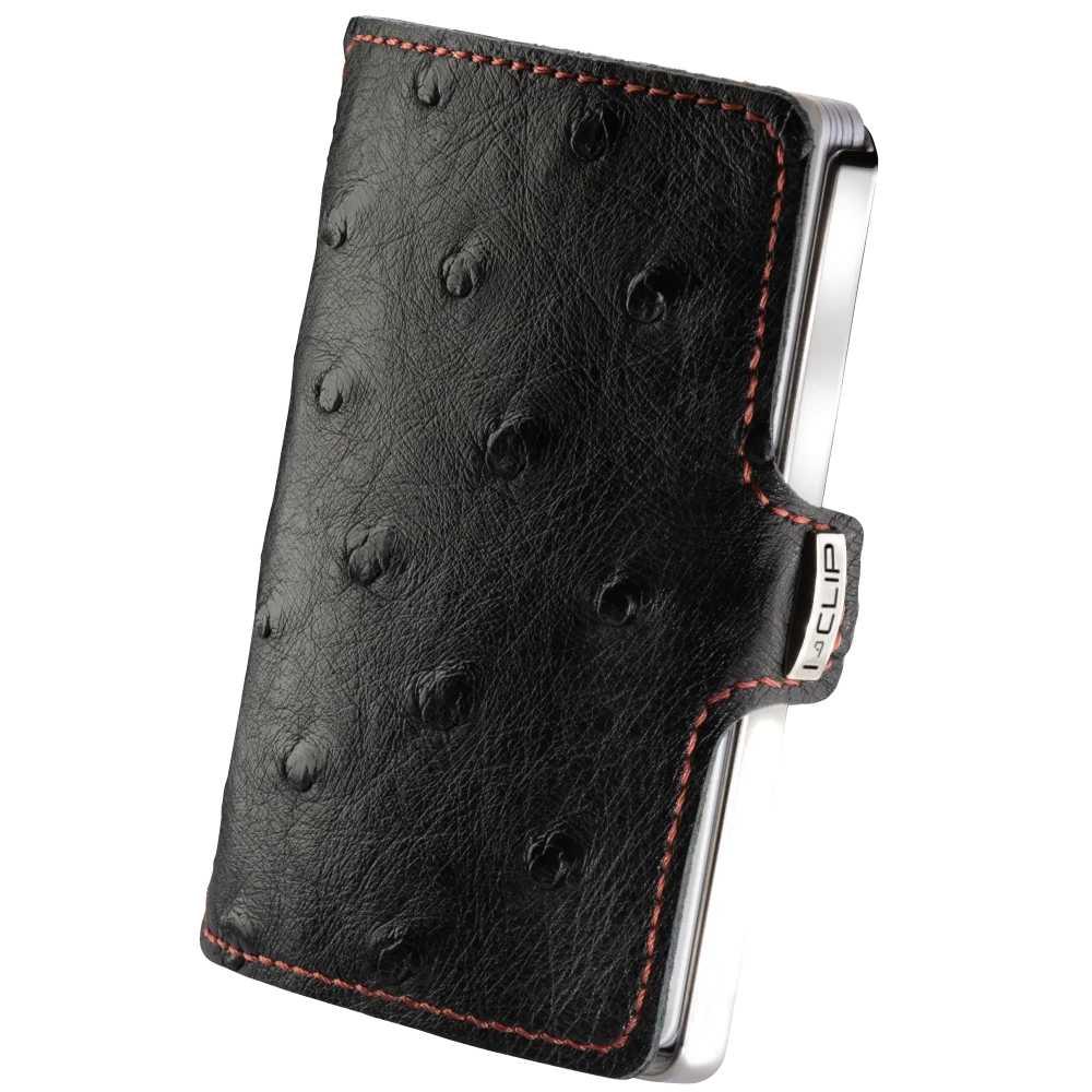 I-CLIP Titanium Polished Ostrich Black/Red