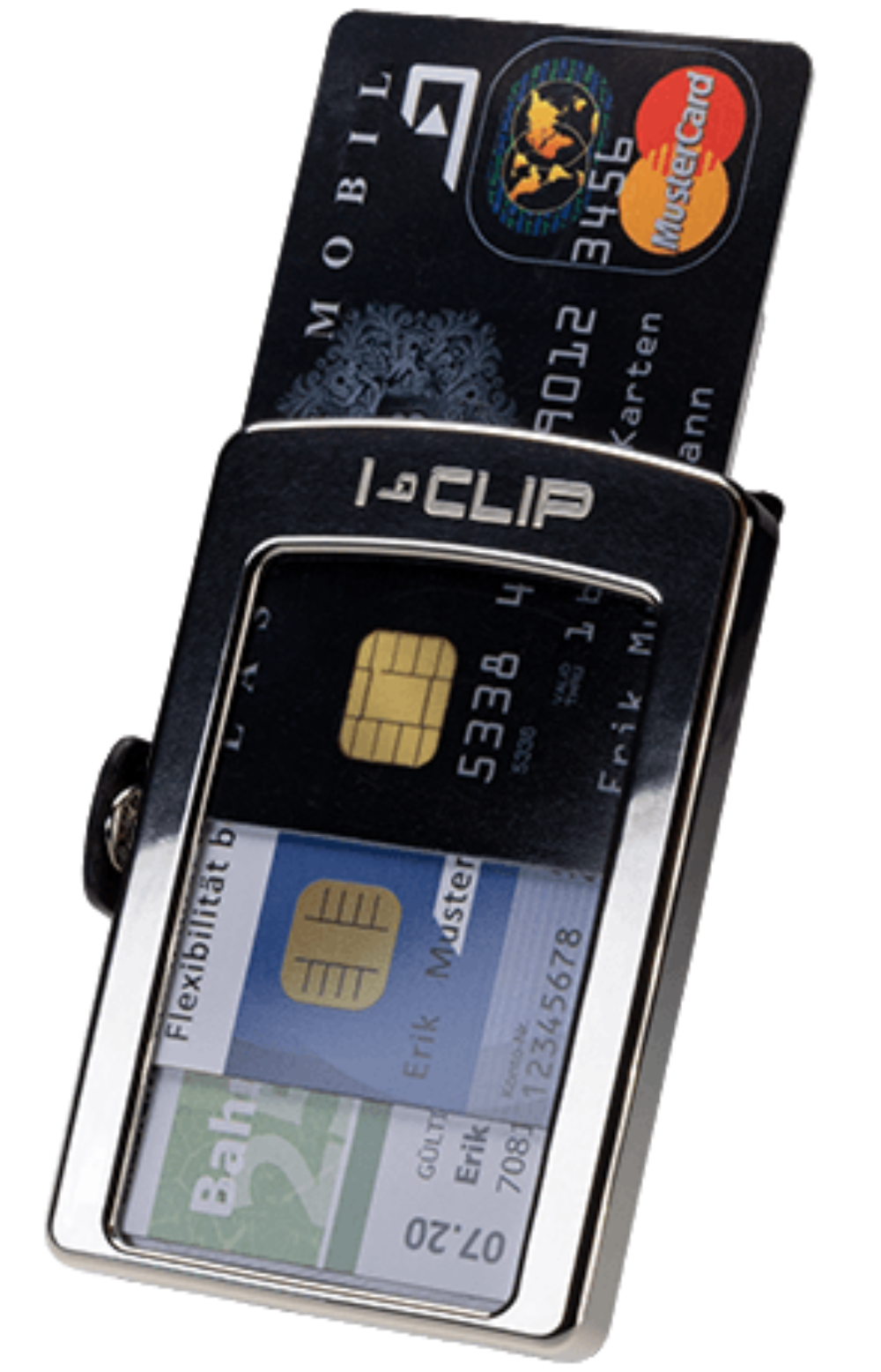 I-CLIP Titanium Polished Ostrich Shine Black