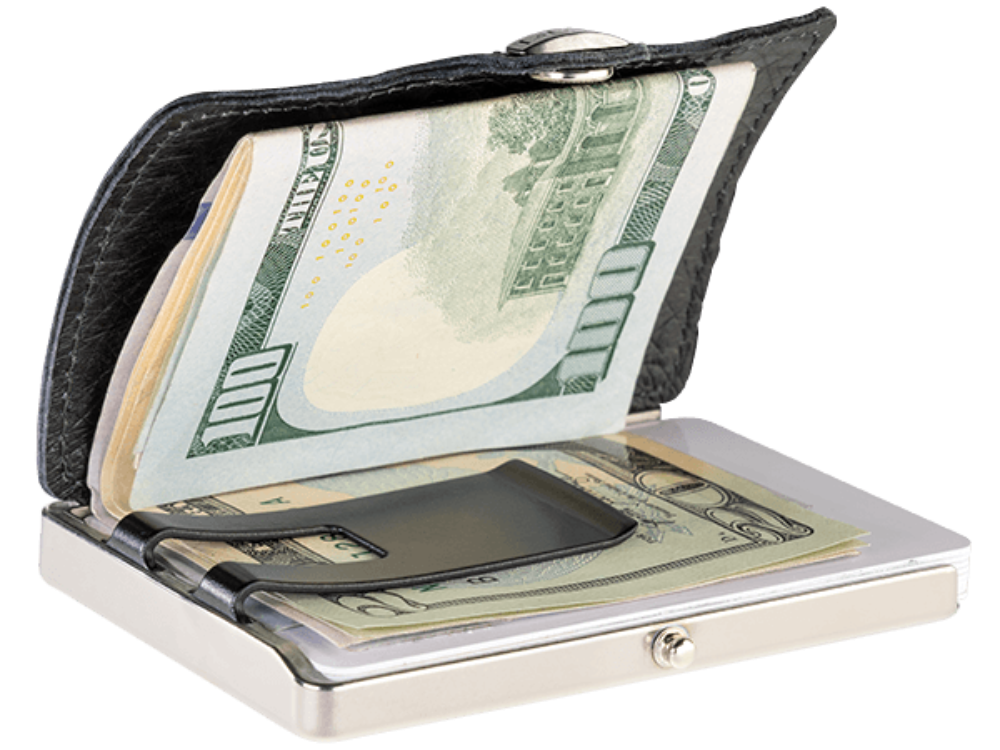 I-CLIP Titanium Polished Caiman Black