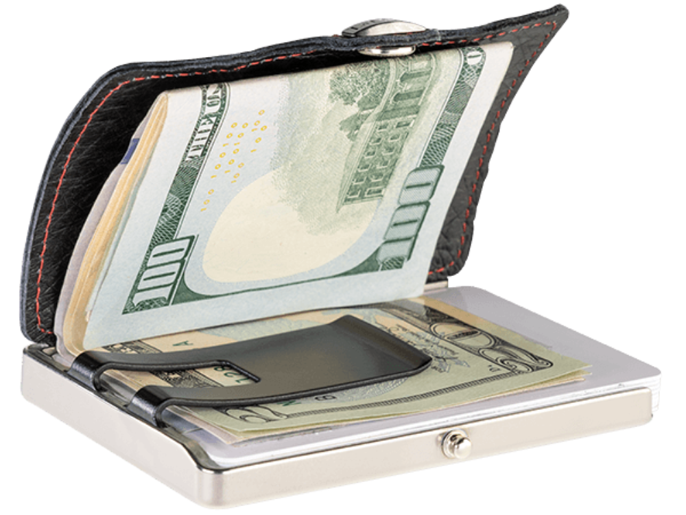 I-CLIP Titanium Polished Ostrich Black/Red