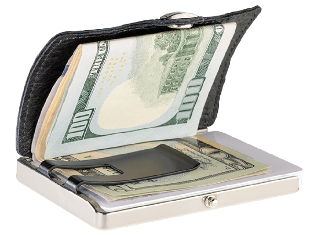 I-CLIP Titanium Polished Ostrich Shine Black