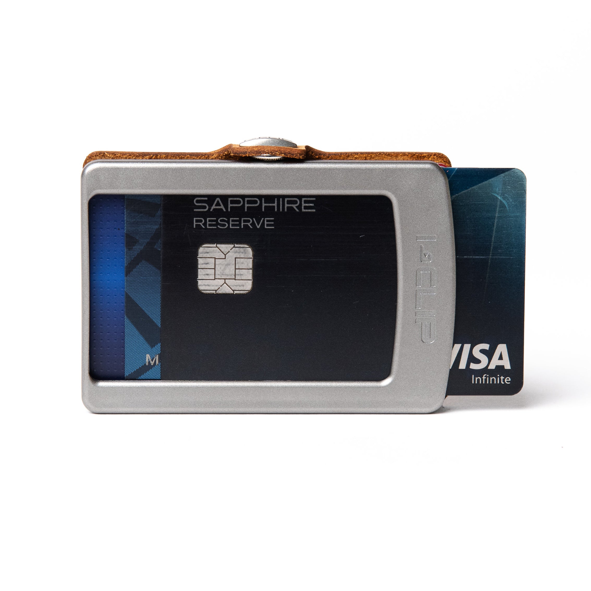 Soft Touch Leather - Caramel / Metallic Gray Frame - I-CLIP