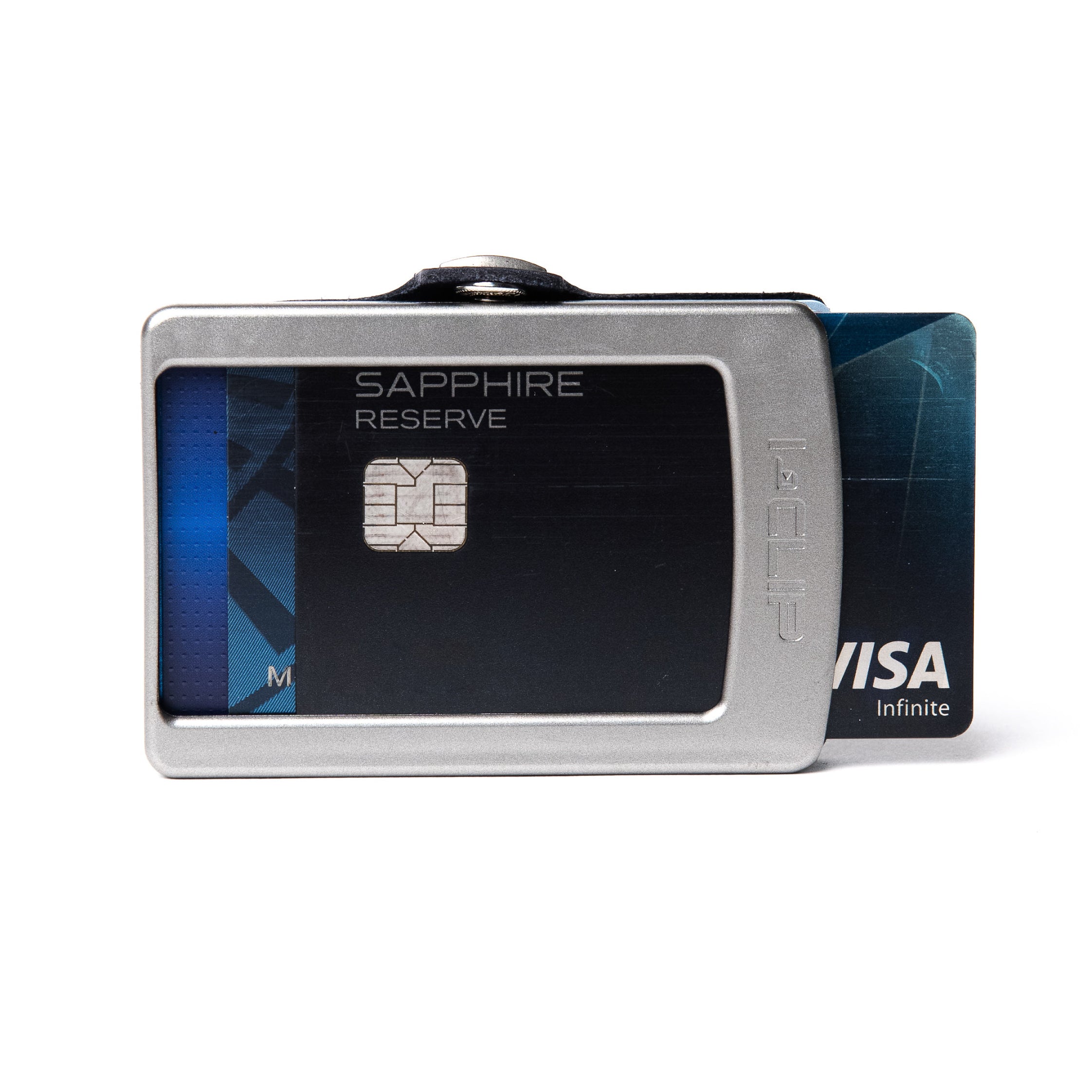 Full Grain Leather - Navy / Metallic Gray Frame - I-CLIP