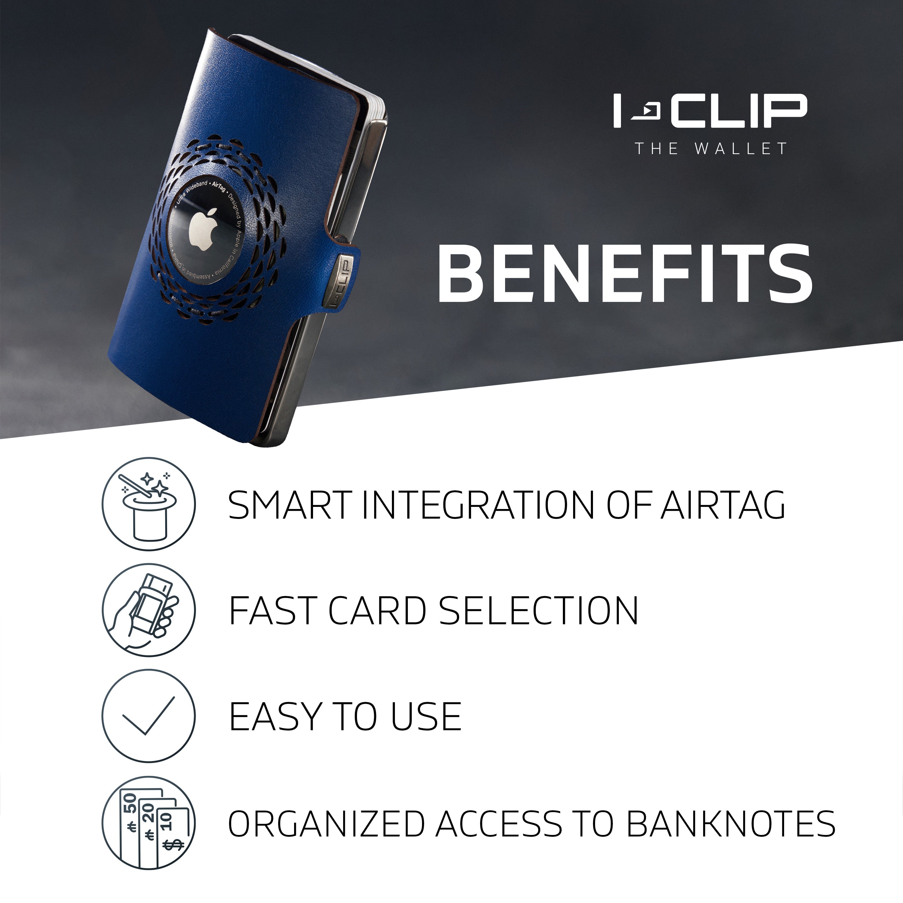 I-CLIP Steel Polished Radio Impact Blue