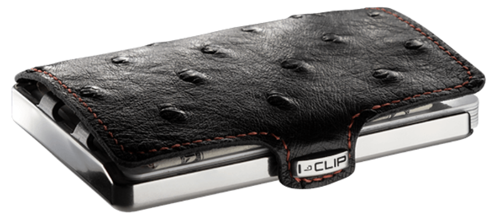 I-CLIP Titanium Polished Ostrich Black/Red