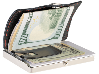 I-CLIP Titanium Polished Ostrich Black/Red