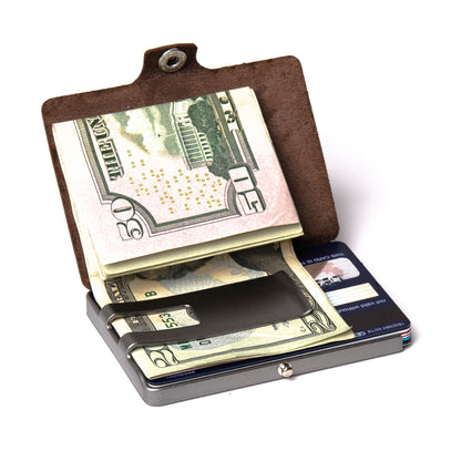 Soft Touch Leather - Brown / Metallic Gray Frame - I-CLIP 