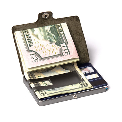 Soft Touch Leather - Olive / Metallic Gray Frame - I-CLIP 