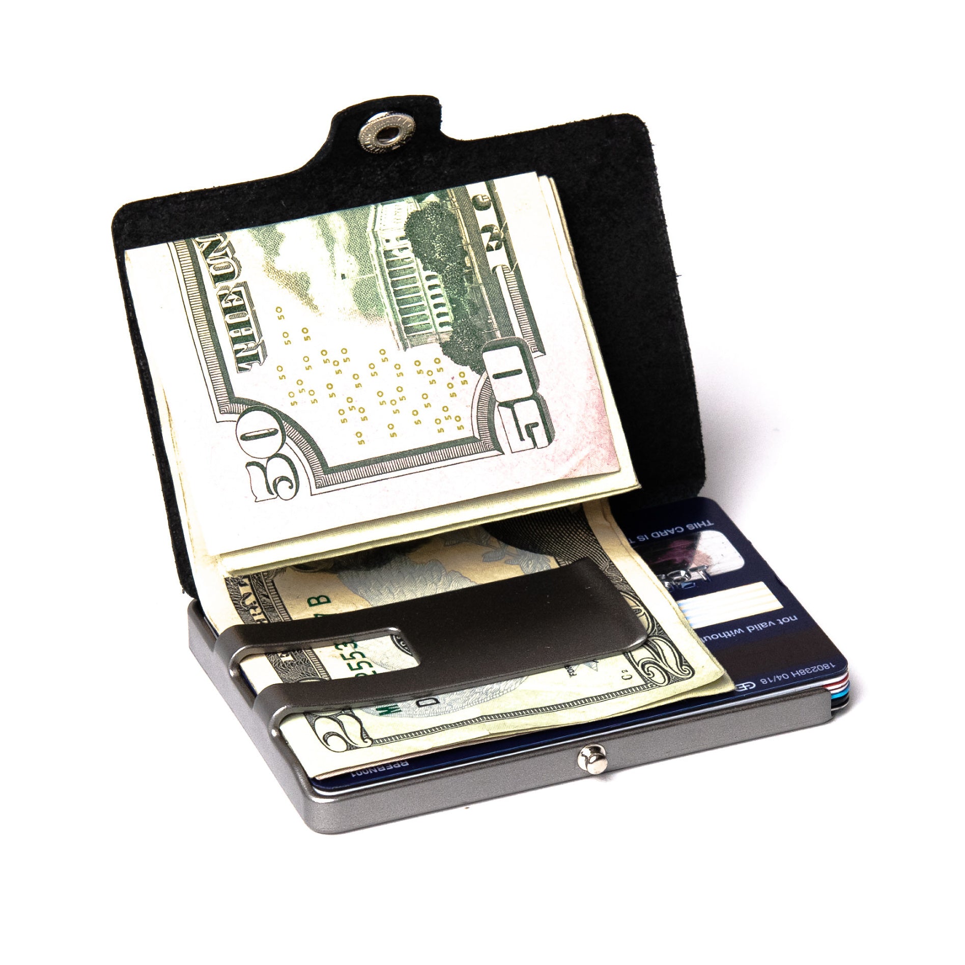 Full Grain Leather -  Black / Metallic Gray Frame - I-CLIP 